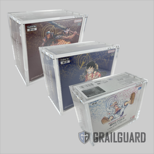 One Piece English Booster Box Acrylic Display Protector Case All Sizes OP01-08