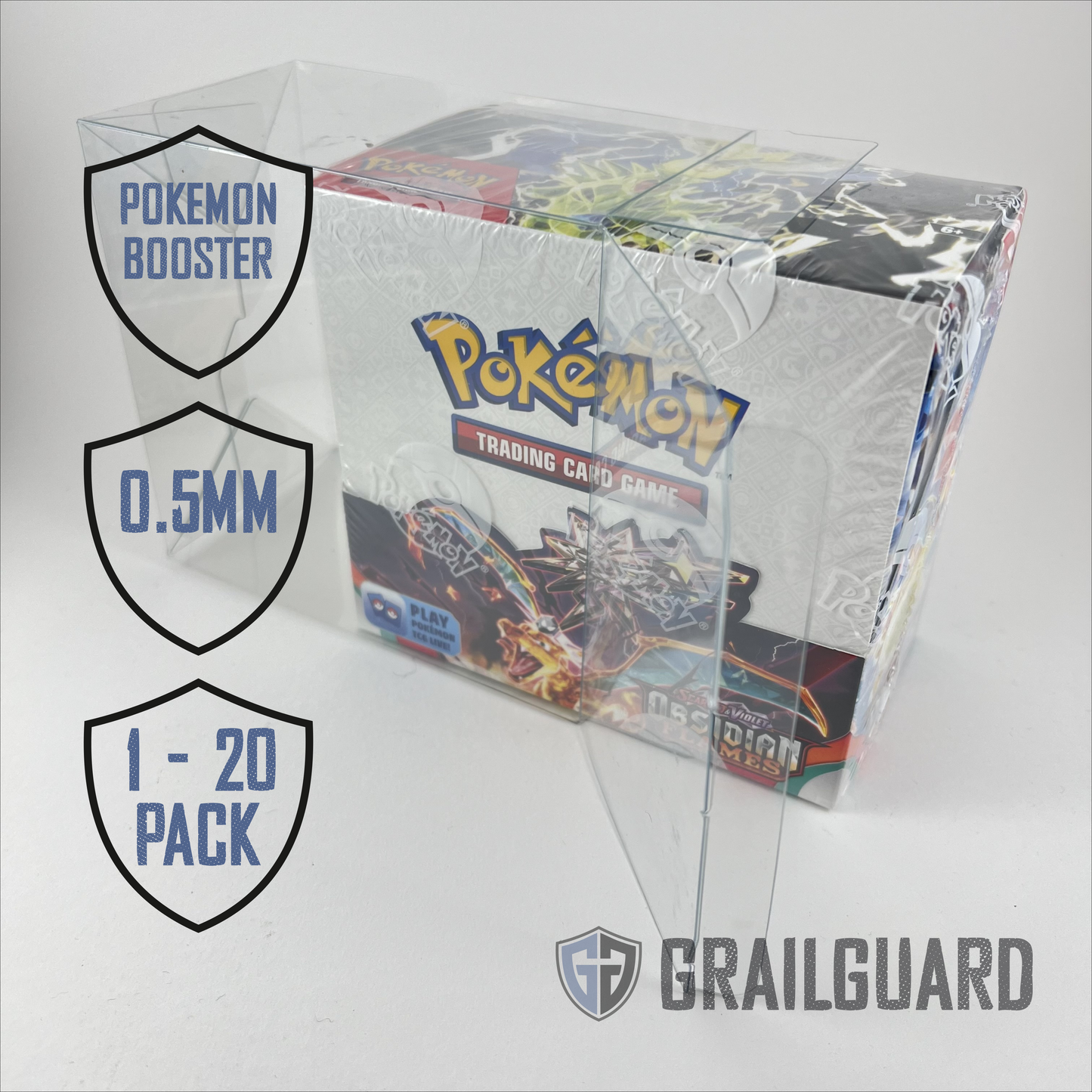 Pokemon Booster Box Protector / Case Premium 0.5mm Thickness grailguard Pokemon Booster Box Protector / Case Premium 0.5mm Thickness grailguard
