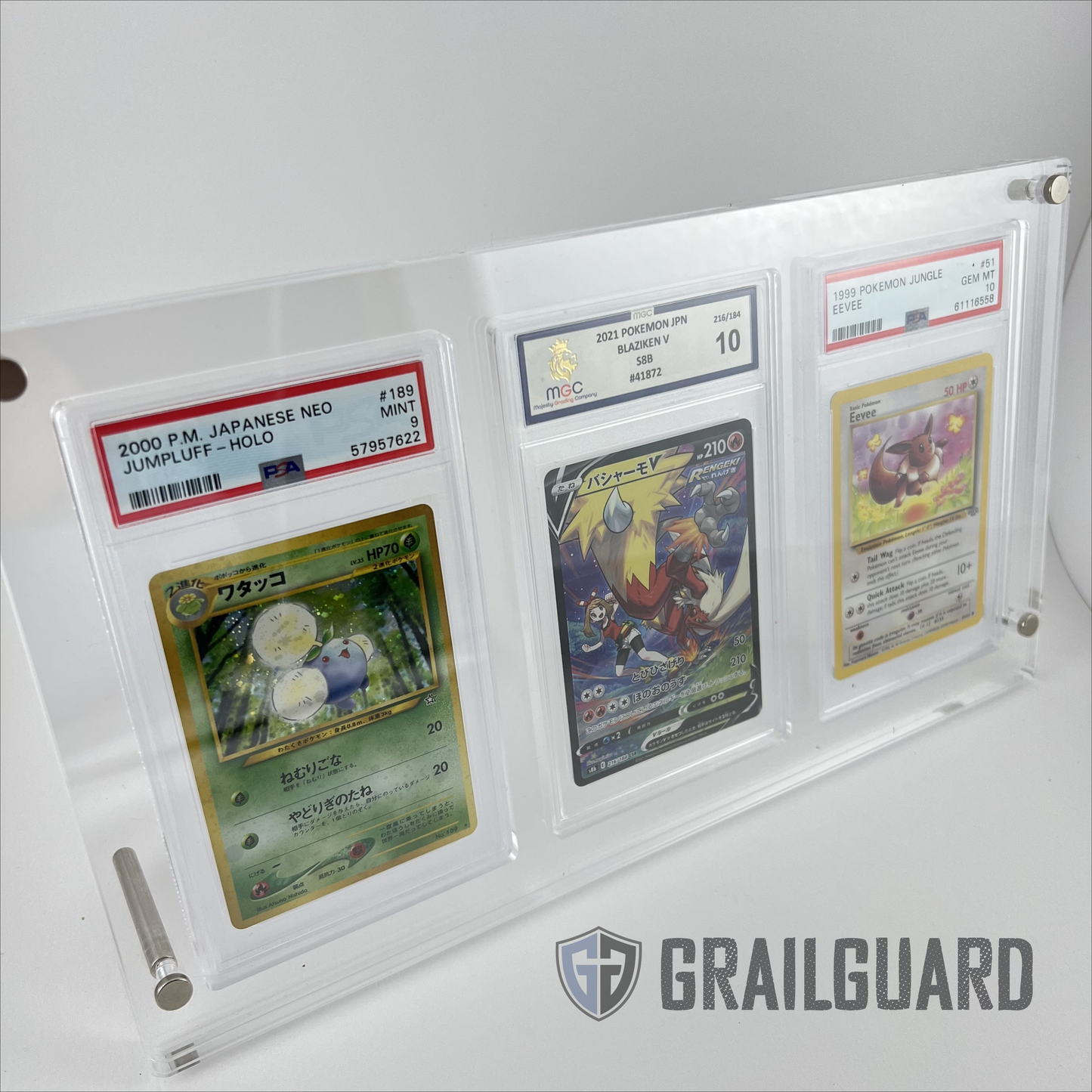 Triple Graded Card Premium Acrylic Standing Display Frame Case PSA CGC MGC GG