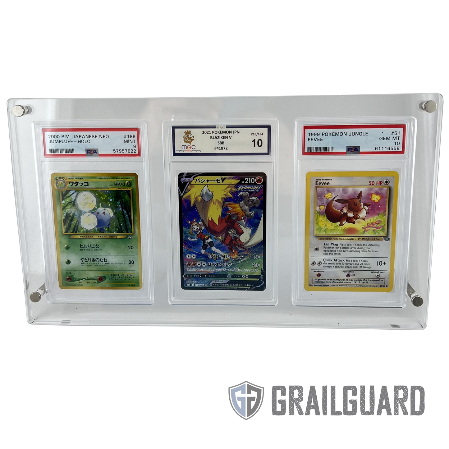 Triple Graded Card Premium Acrylic Standing Display Frame Case PSA CGC MGC GG