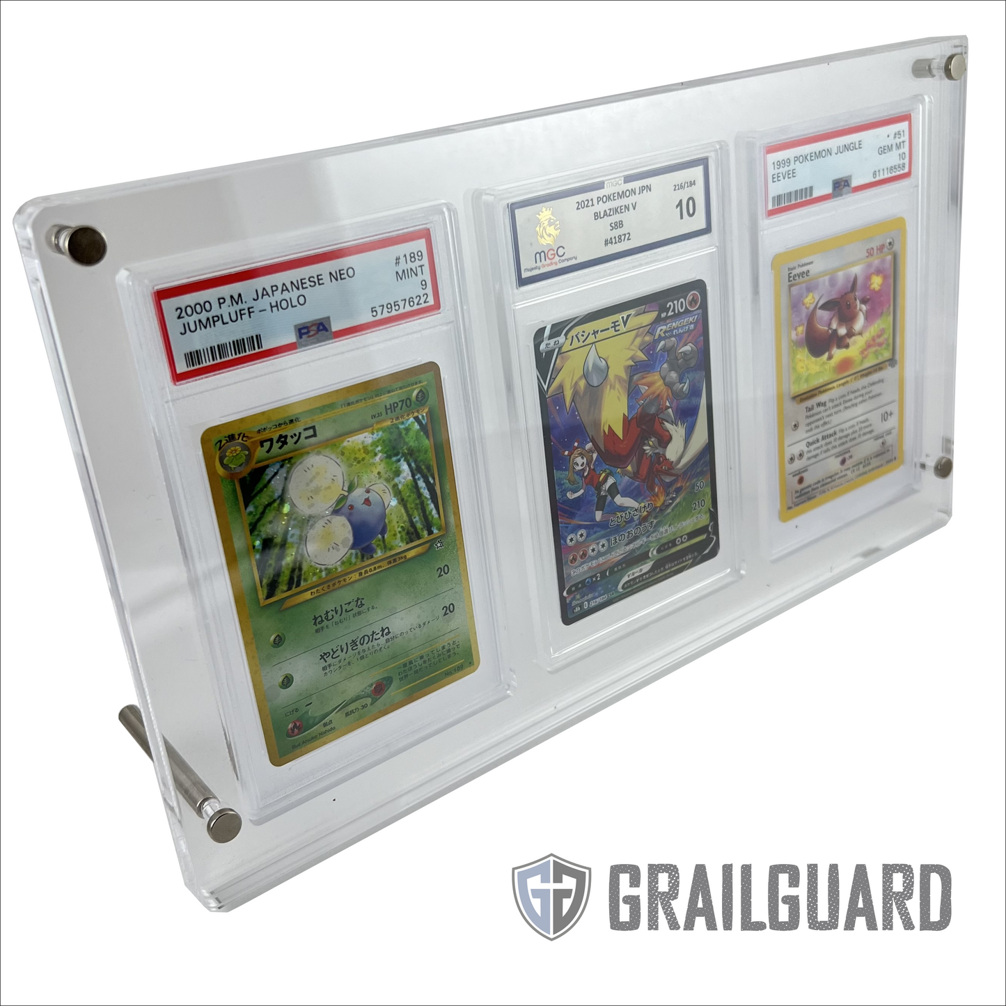 Triple Graded Card Premium Acrylic Standing Display Frame Case PSA CGC MGC GG