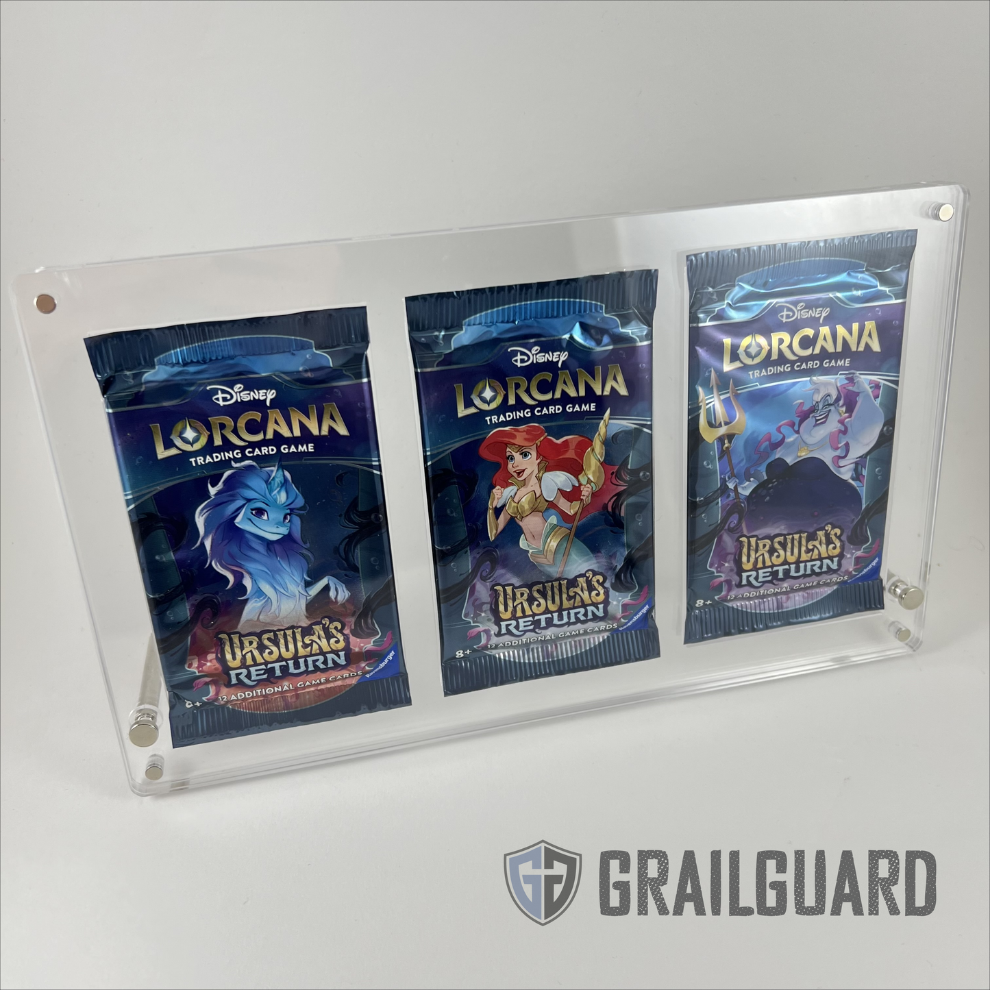 Triple Booster Pack Premium Acrylic Standing Display Frame Case Pokemon Lorcana