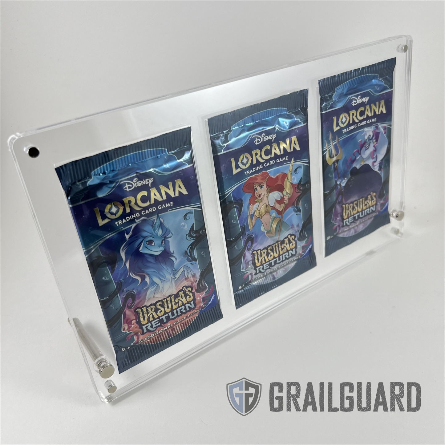 Triple Booster Pack Premium Acrylic Standing Display Frame Case Pokemon Lorcana