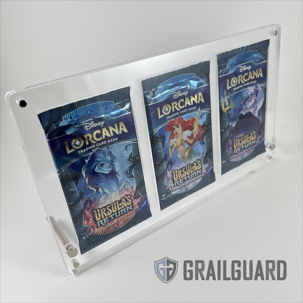 Triple Booster Pack Premium Acrylic Standing Display Frame Case Pokemo ...