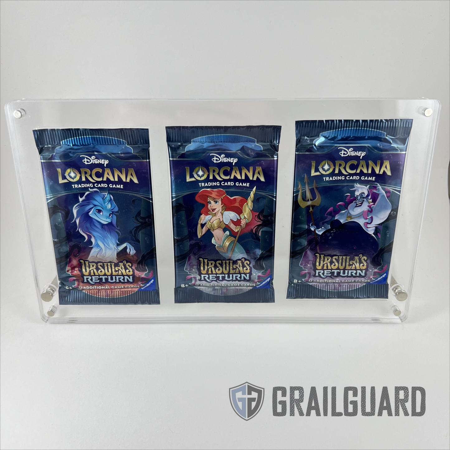 Triple Booster Pack Premium Acrylic Standing Display Frame Case Pokemon Lorcana